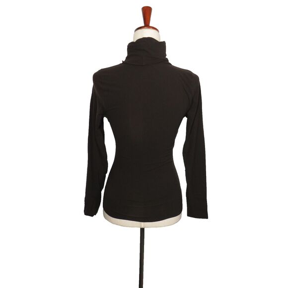 Spanx On Top Dark Brown Long Sleeve Fitted Shaping Turtleneck Top Size Medium - Picture 5 of 8